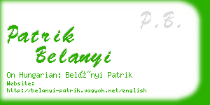 patrik belanyi business card